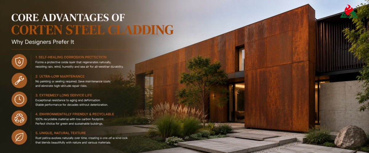 Core Advantages of Corten Steel Siding